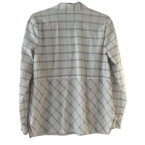 J. Jill White Striped Button-Front Top Size Medium - Picture 3 of 10